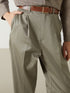 LC Waikiki Waist Belt Wide Fit Women's Trousers with Pocket Detail
